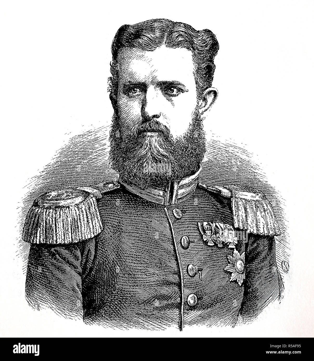Leopold, Prince of Hohenzollern, 22 September 1835, 8 June 1905, woodcut, germany Stock Photo