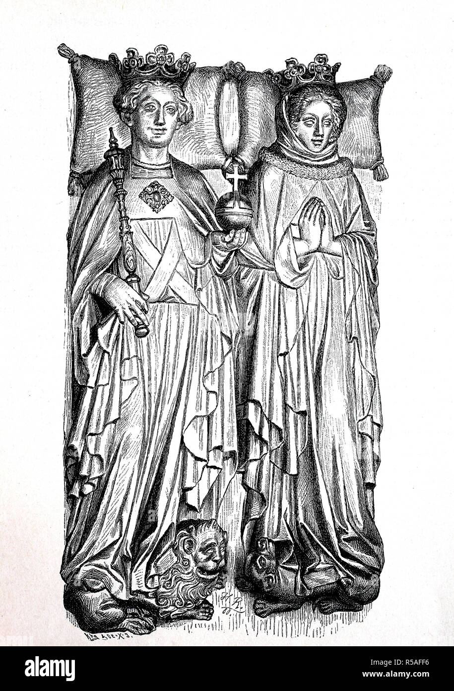 The grave figures Ruprecht von der Pfalz and his wife in the Holy