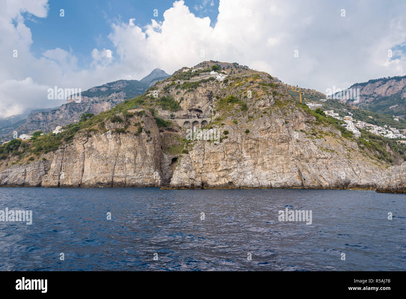 amalfi coast seen from the sea Stock Photo