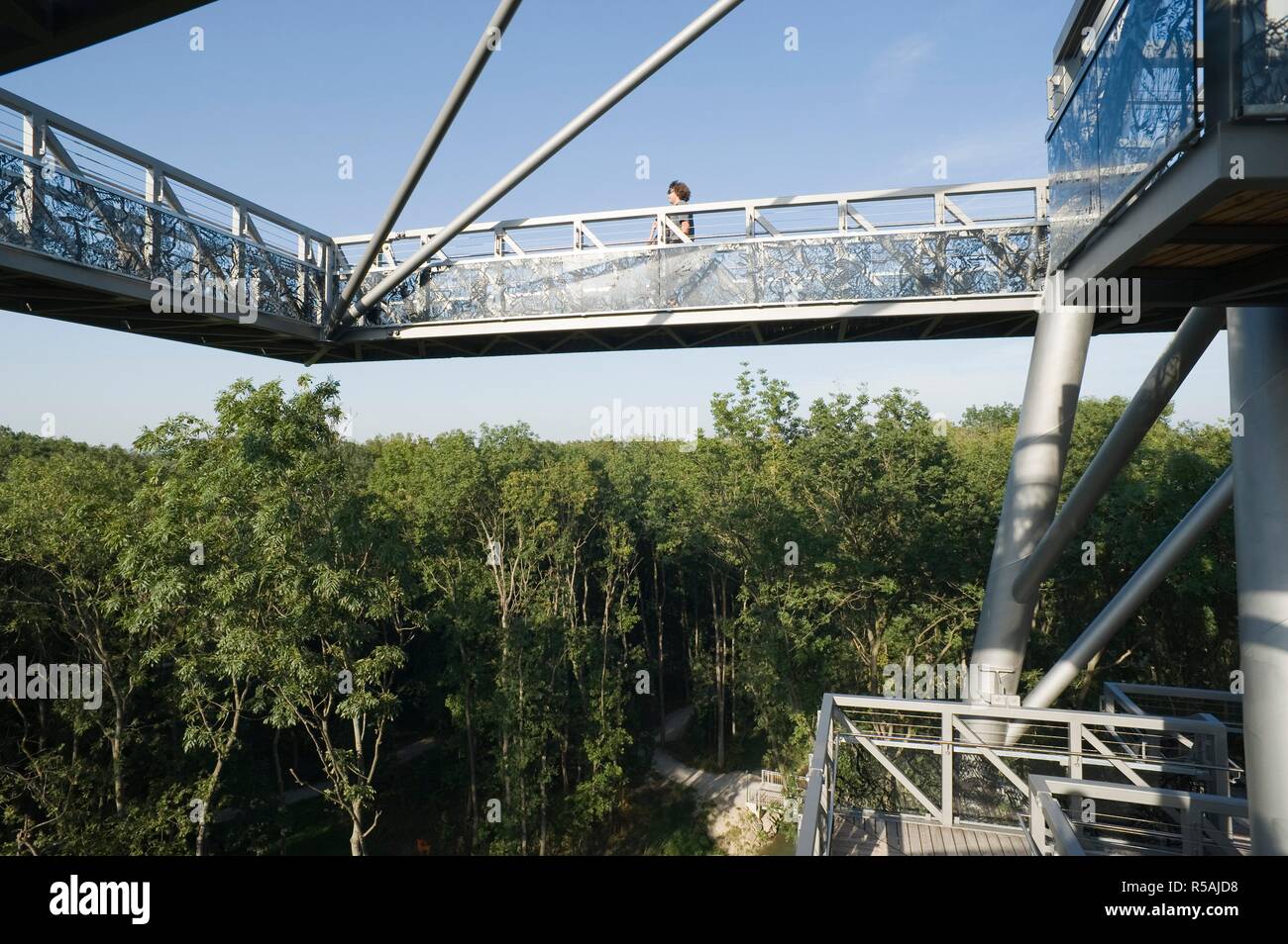 Österreich, Niederösterreich, Tulln, Gartenschau 2008, Baumwipfelweg, Architekt Ernst Maurer 2008 - Austria, Lower Austria, Tulln, Garden Exhibition 2 Stock Photo