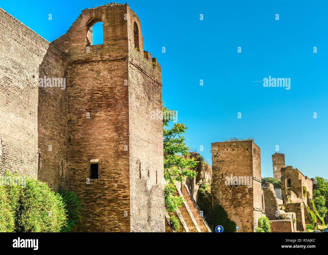 Ruins of the The Aurelian Walls, Rome,Italy Stock Photo
