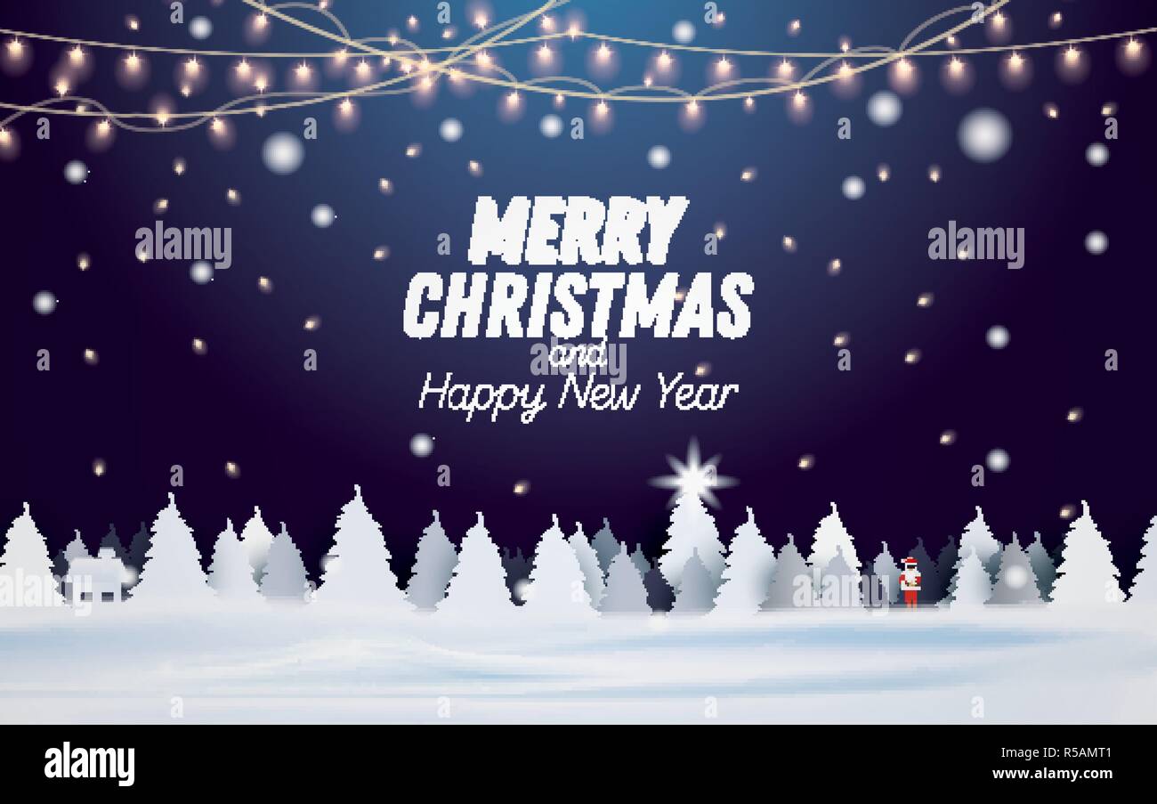 Merry christmas card night Stock Vector Images Alamy