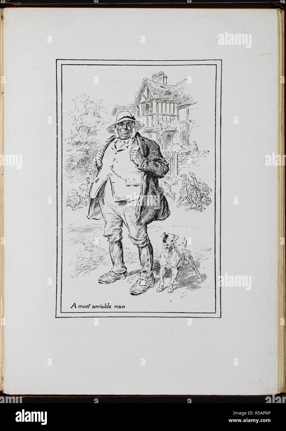 'A most amiable man'. The Railway Children With drawings by C E Brock. London : Wells Gardner & Co., 1906. Source: 12813.y.7 page 210. Language: English. Author: Brock, Charles Edmund. Nesbit, afterwards Bland, Edith. Stock Photo