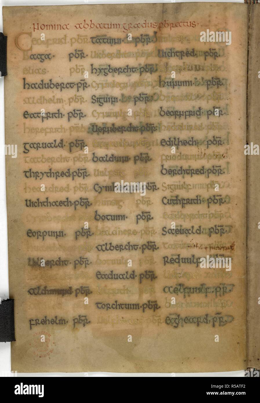 List of abbots. Durham Liber Vitae [Book of Life]. Northumbria ...