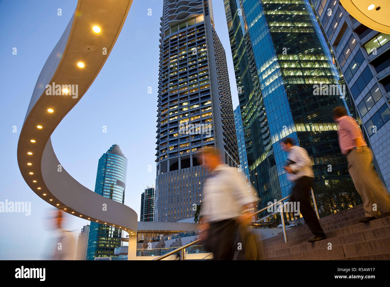 City centre & central business district at dusk, Brisbane, Queensland, Australia Stock Photo Alamy