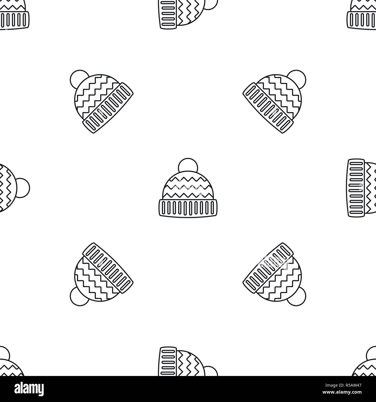 Winter hat pattern seamless vector repeat geometric for any web design Stock Vector