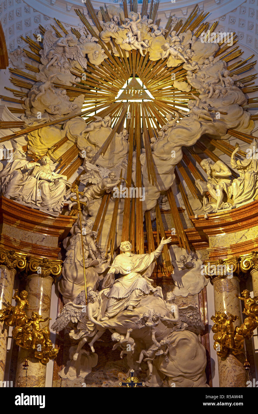 The newly refurbished interior of Karls Kirche, Vienna, Austria Stock Photo