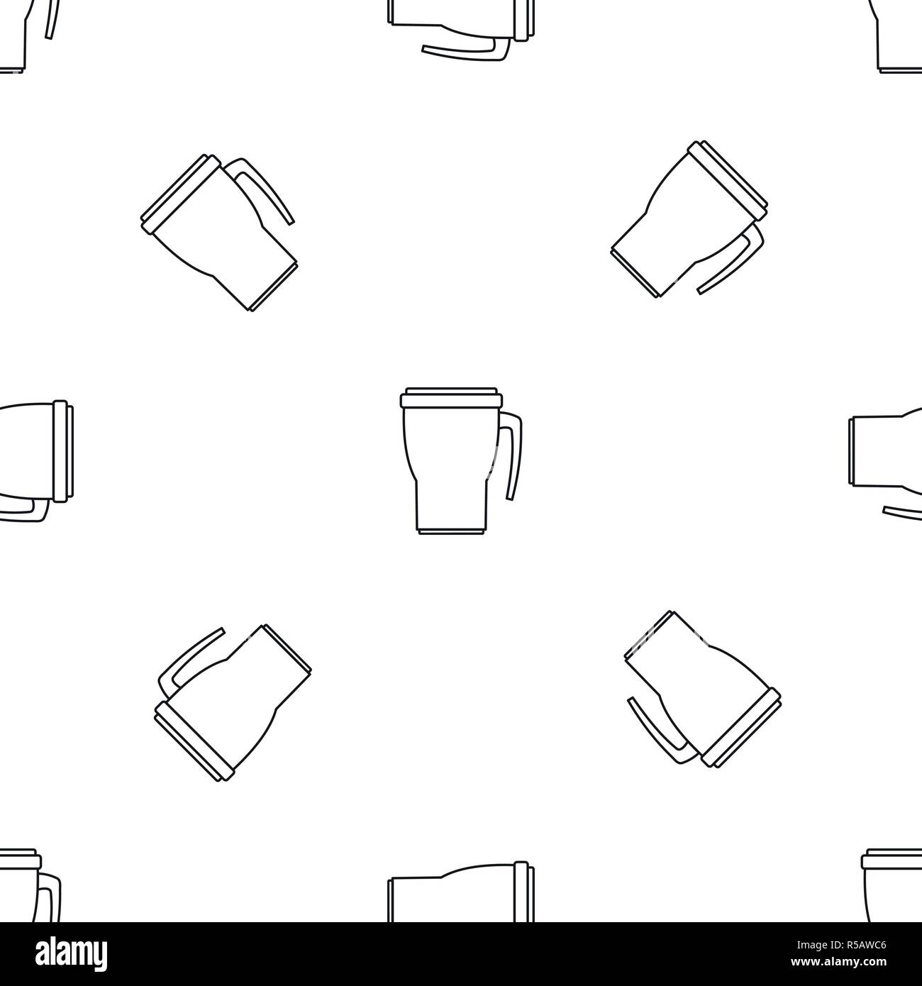 Thermo cup pattern seamless vector repeat geometric for any web design Stock Vector