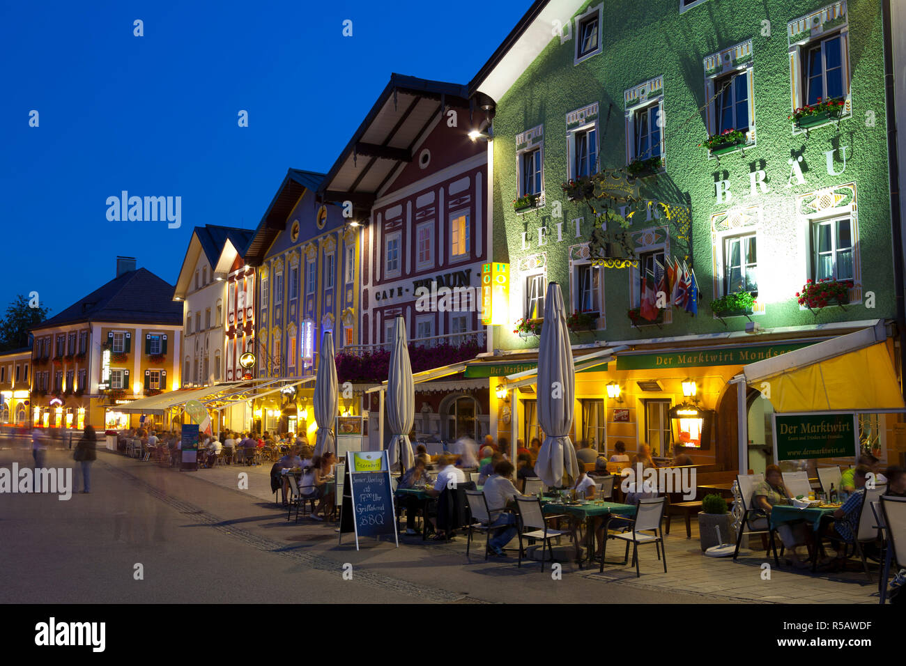 Market Square, Mondsee, Mondsee Lake, Oberosterreich, Upper Austria, Austria Stock Photo