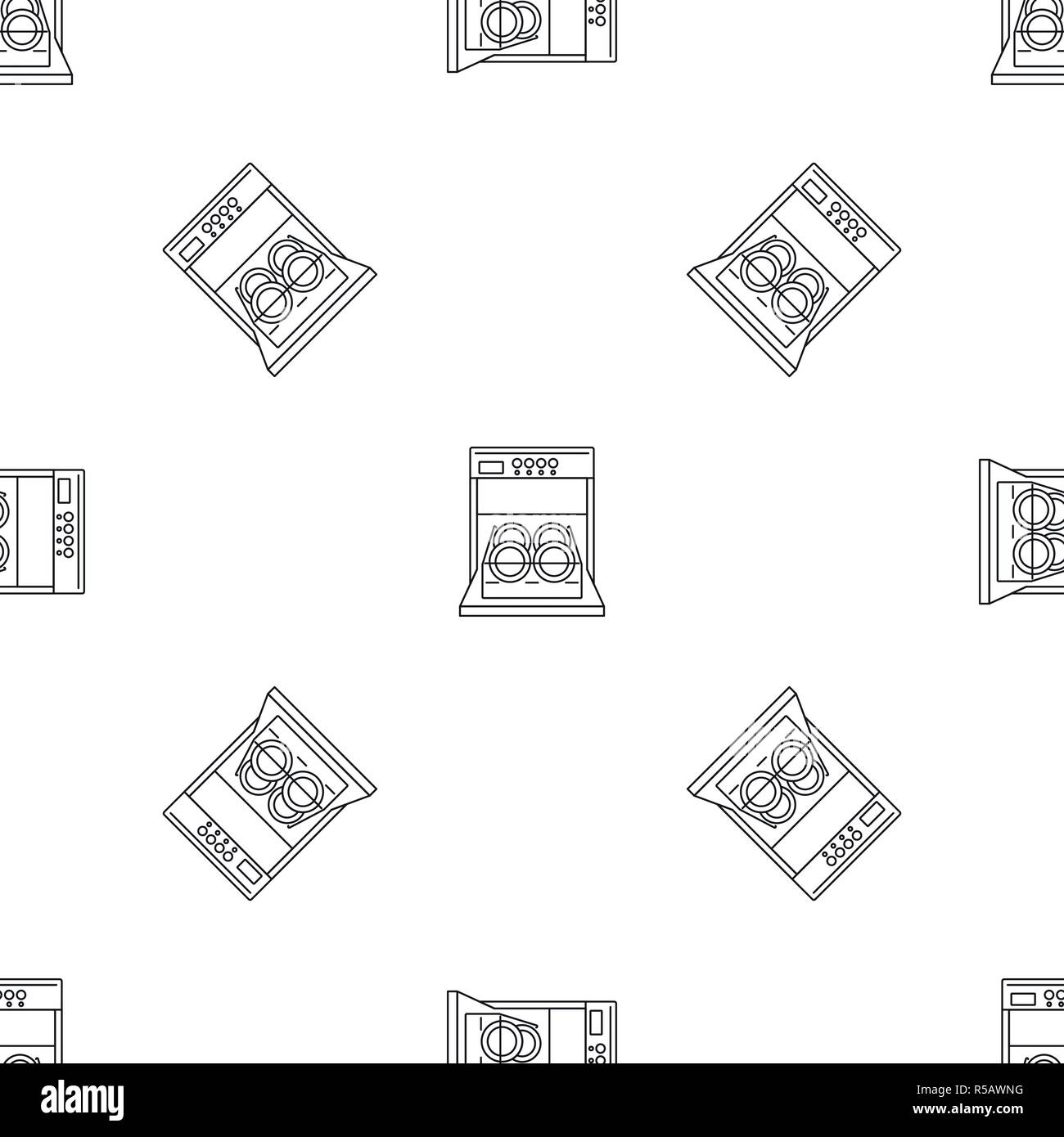 Open dishwasher pattern seamless vector repeat geometric for any web design Stock Vector