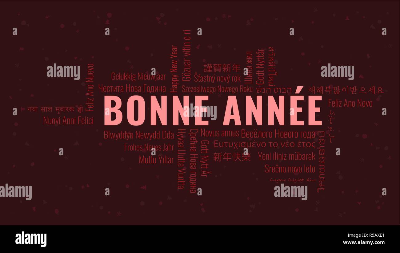 Bonne annee - happy new year in french greeting Vector Image