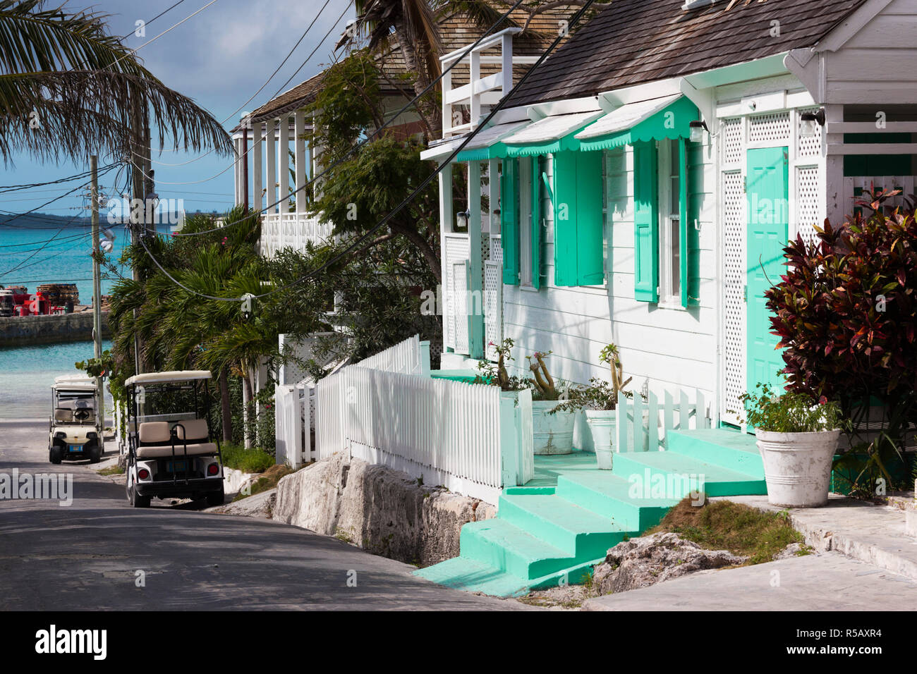 Bahamas, Eleuthera Island, Harbour Island, Dunmore Town, house detail