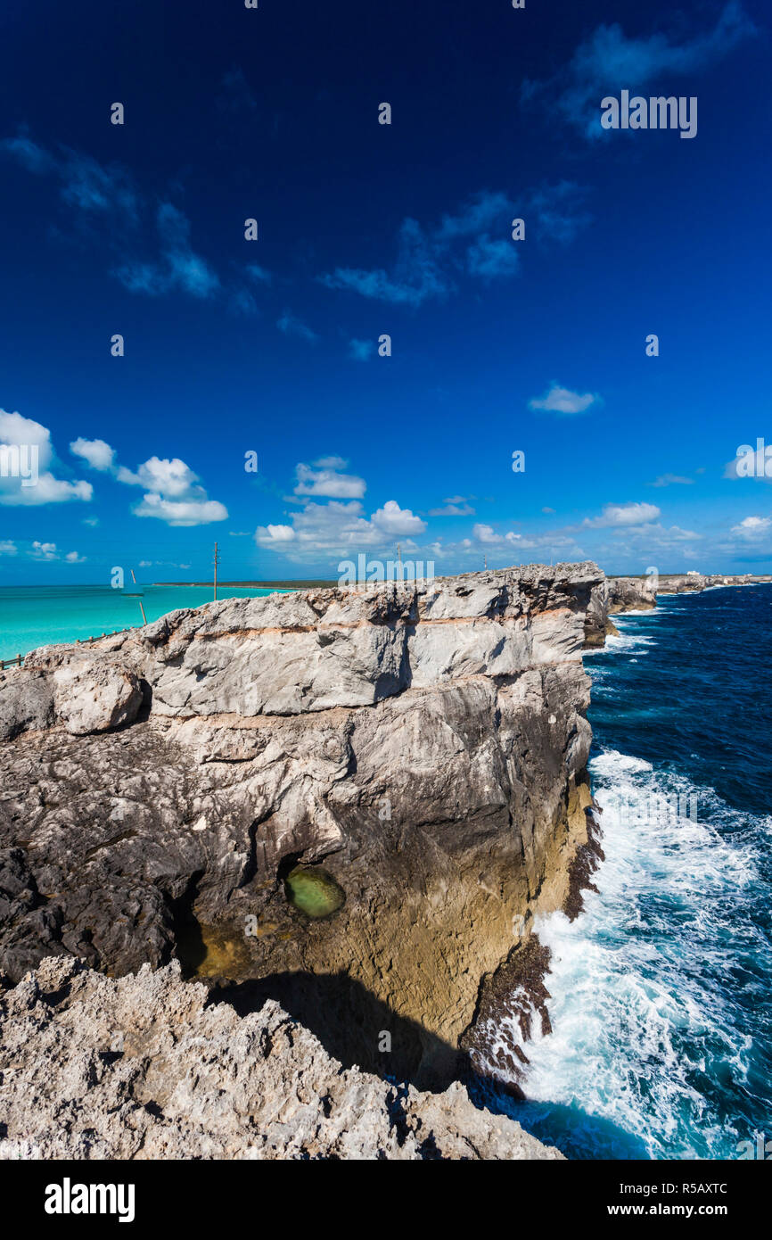 Bahamas, Eleuthera Island, landscape by the Glass Window Bridge Stock Photo