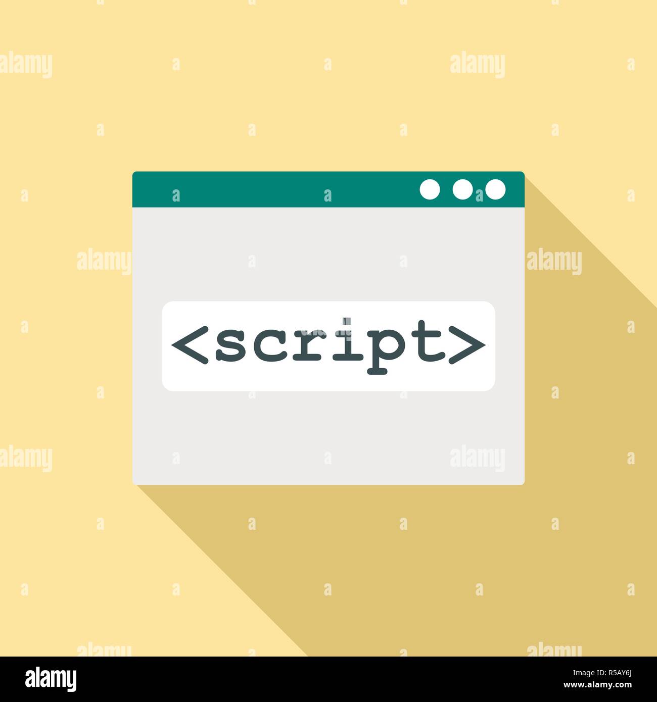 Script window icon. Flat illustration of script window vector icon for ...