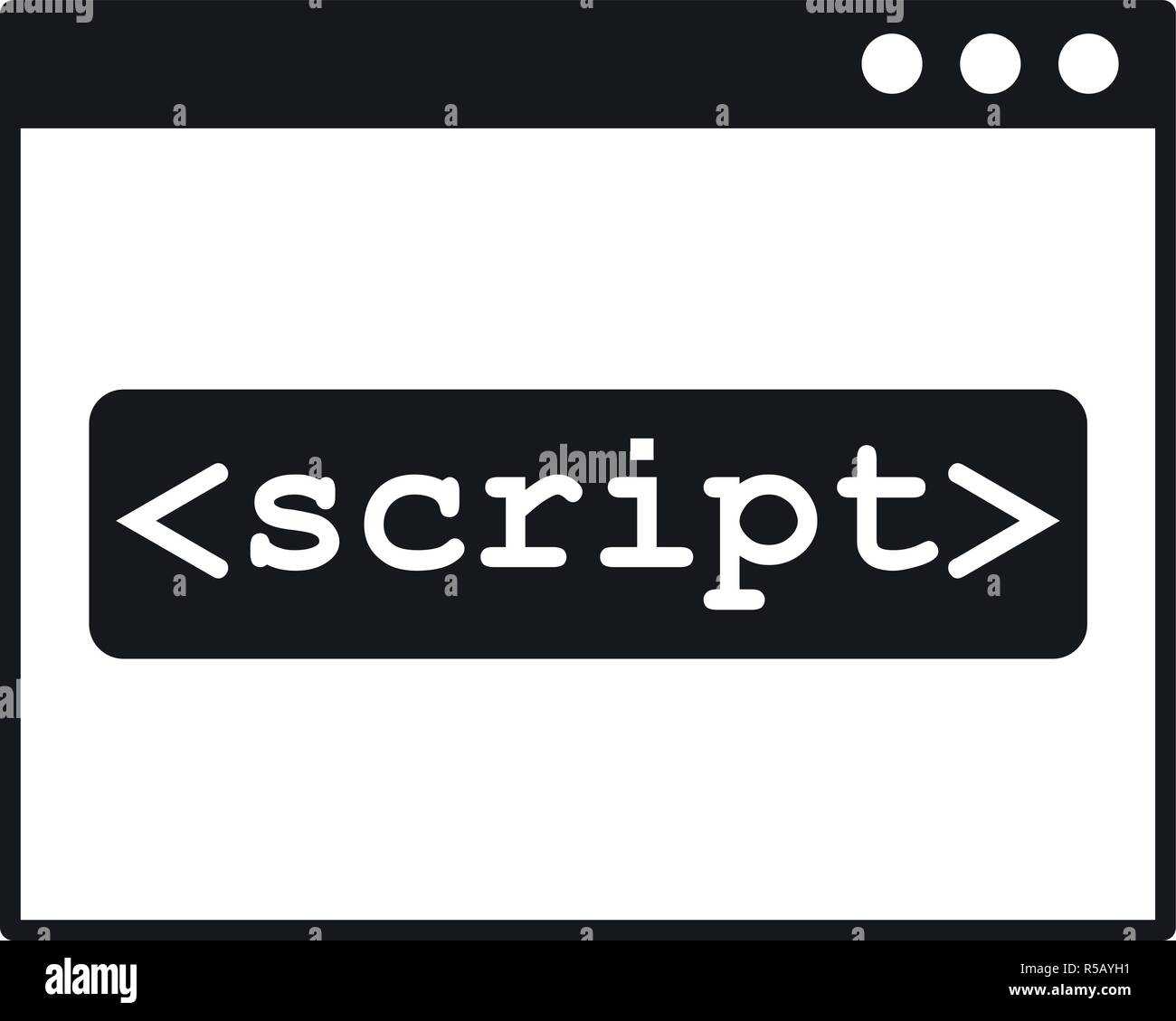 Script window icon. Simple illustration of script window vector icon ...