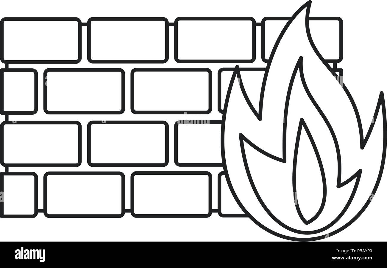 Firewall icon. Outline illustration of firewall vector icon for web ...