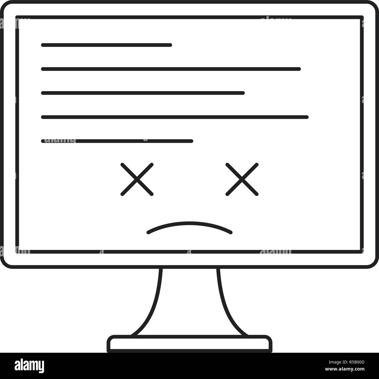 Computer block screen icon. Outline illustration of computer block ...