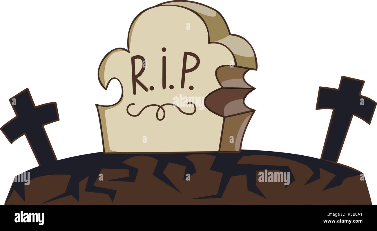 Cemetery grave icon. Cartoon of cemetery grave vector icon for web design Stock Vector