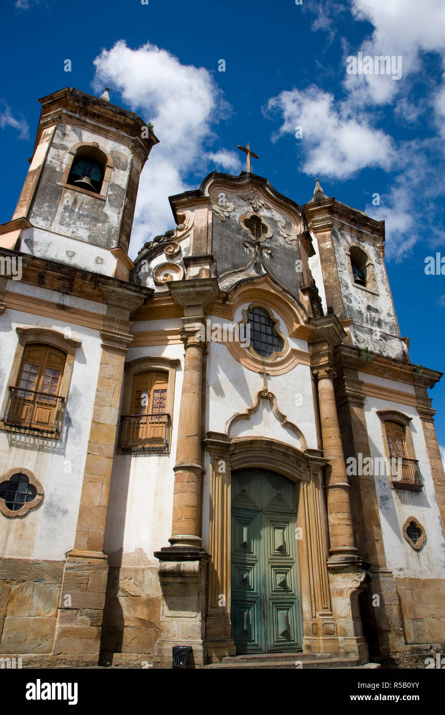 The Church of Igresa de Nossa Senhora do Pilar. Ouro Preto village, Minas Gerais, Brazil Stock Photo