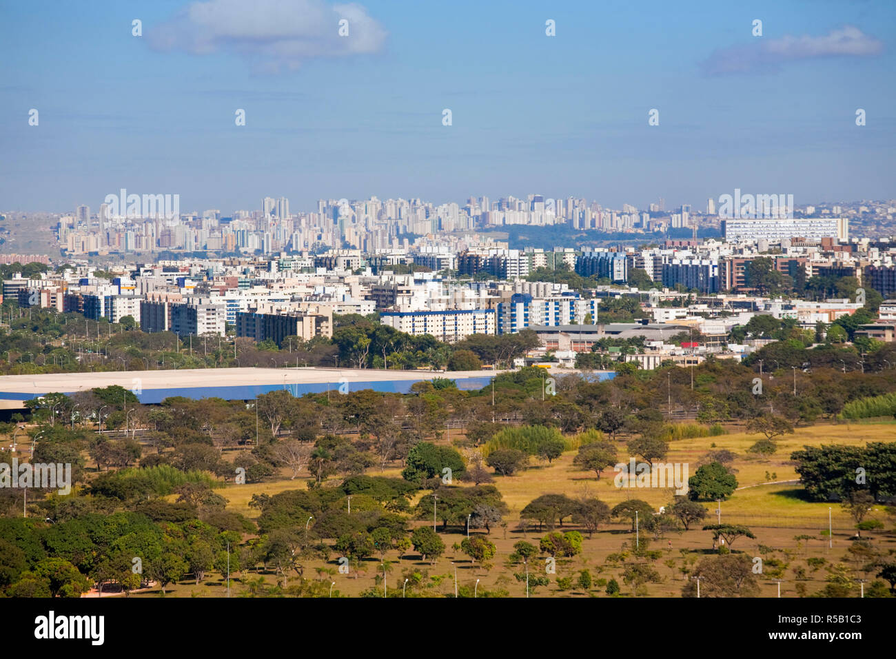 Brazil, Distrito Federal-Brasilia, Brasilia, View of Brasilia from the TV Tower Stock Photo