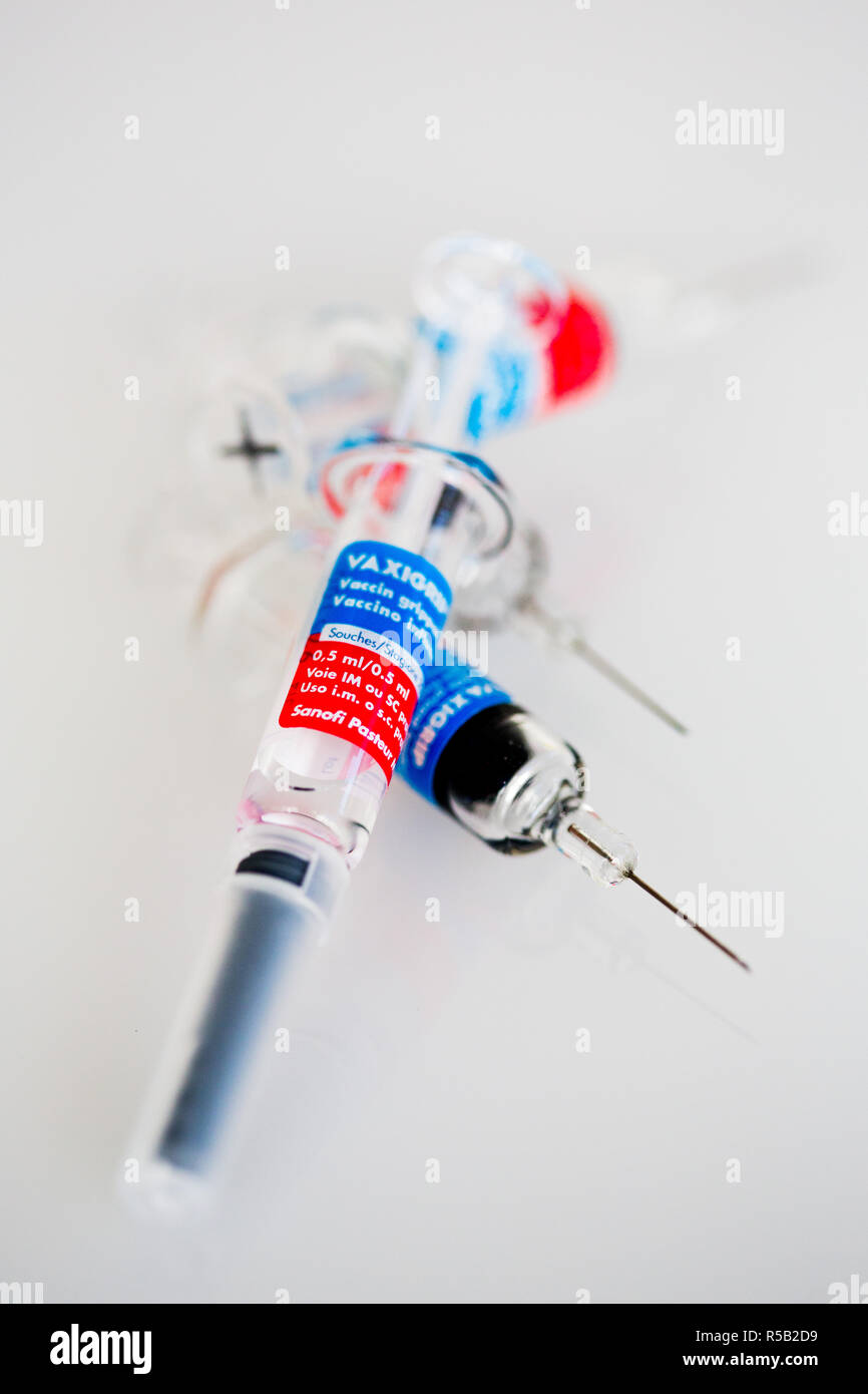 Vaxigrip ®, influenza virus vaccine. Stock Photo