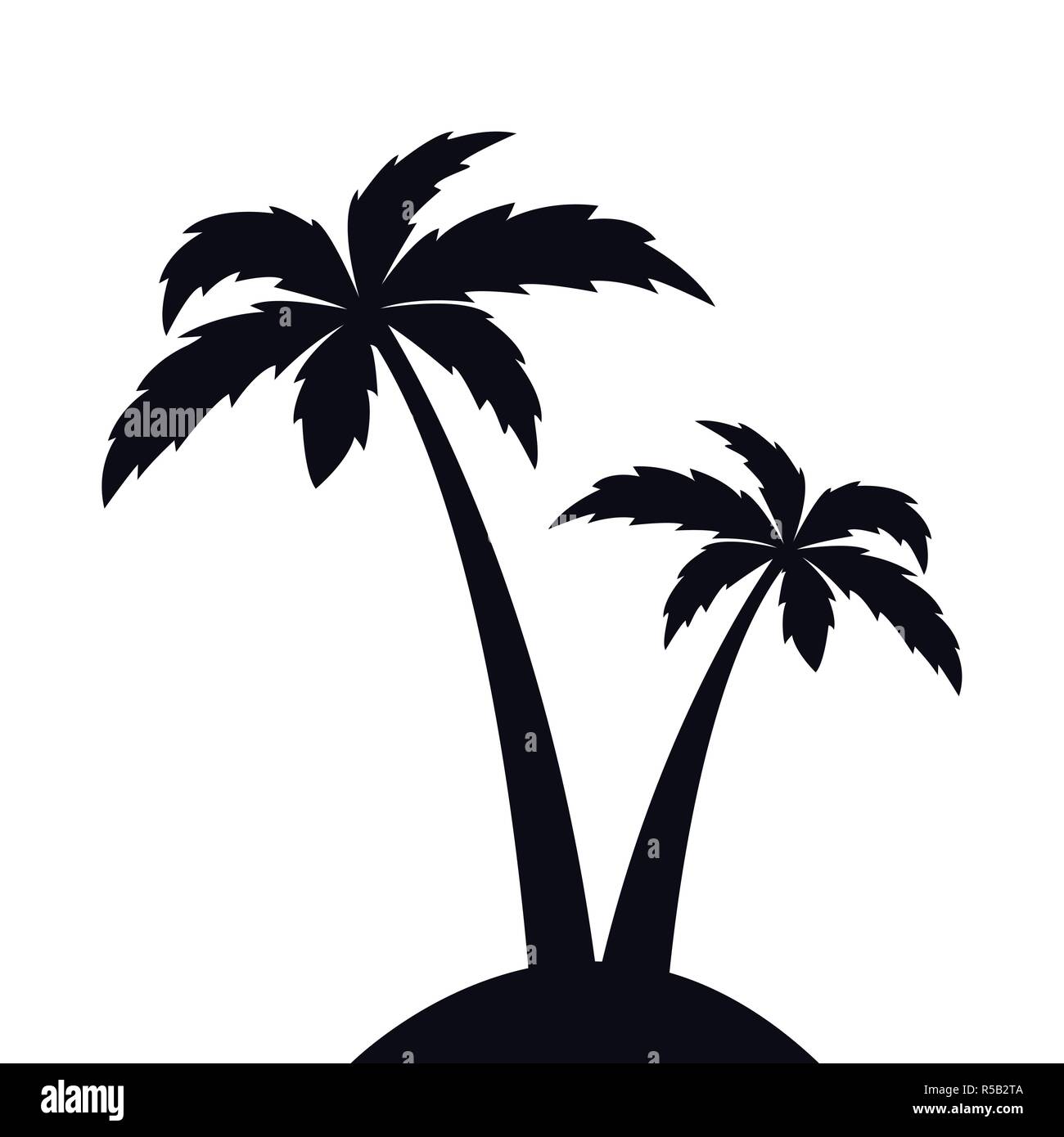 2 palm trees outline