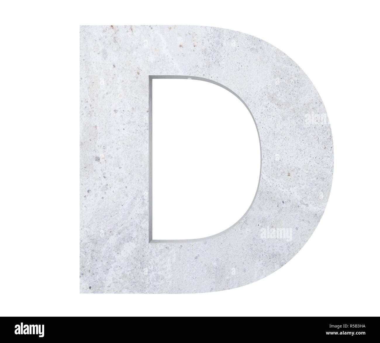 Concrete Capital Letter - D isolated on white background. 3D render ...