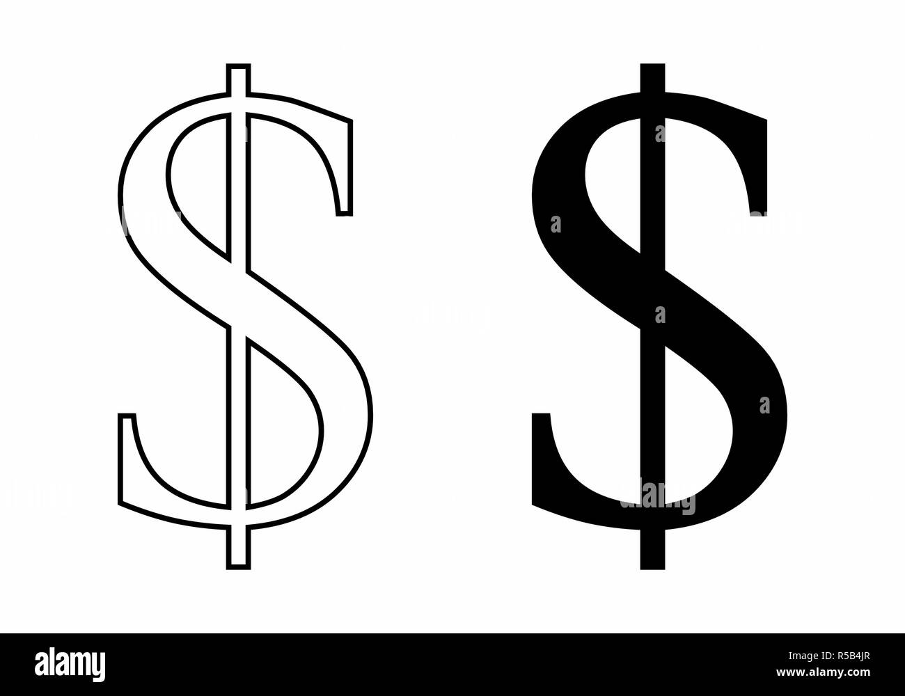 Black and white illustration of dollar signs Stock Vector Image & Art