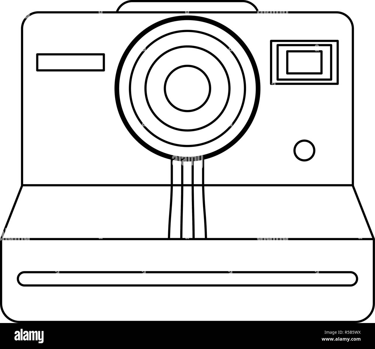 Vintage Instant camera black and white Stock Vector Image & Art - Alamy