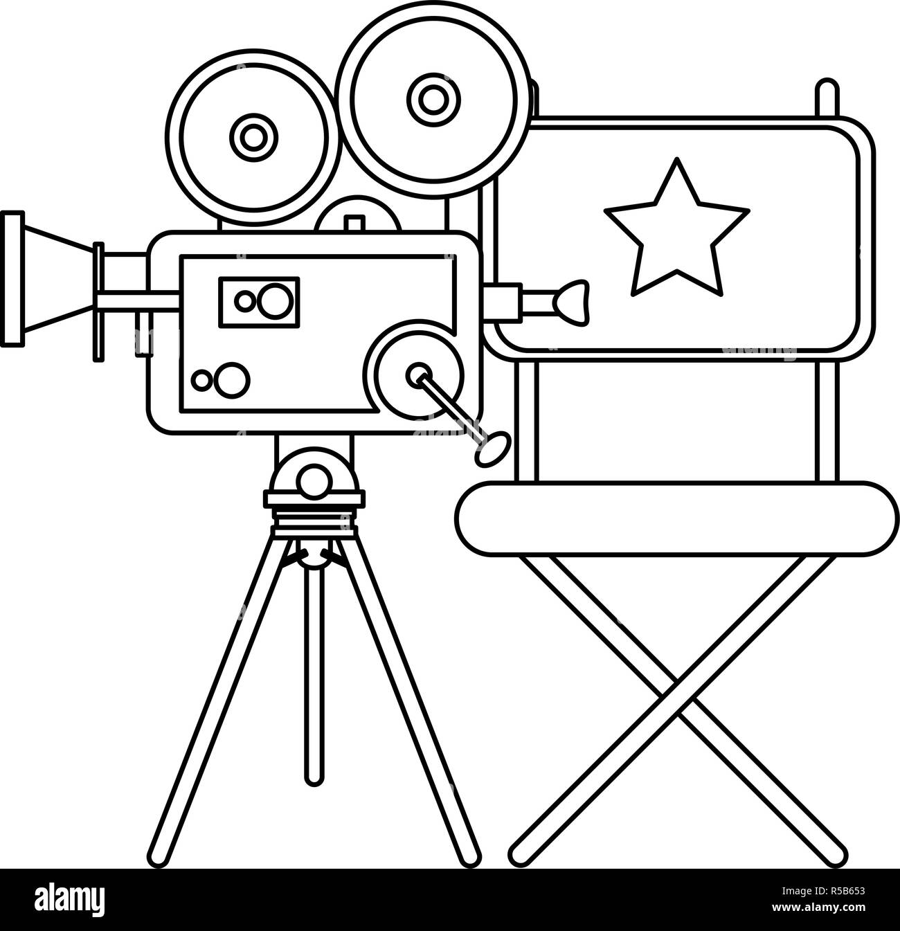 Vintage cinema media black and white Stock Vector Image & Art - Alamy