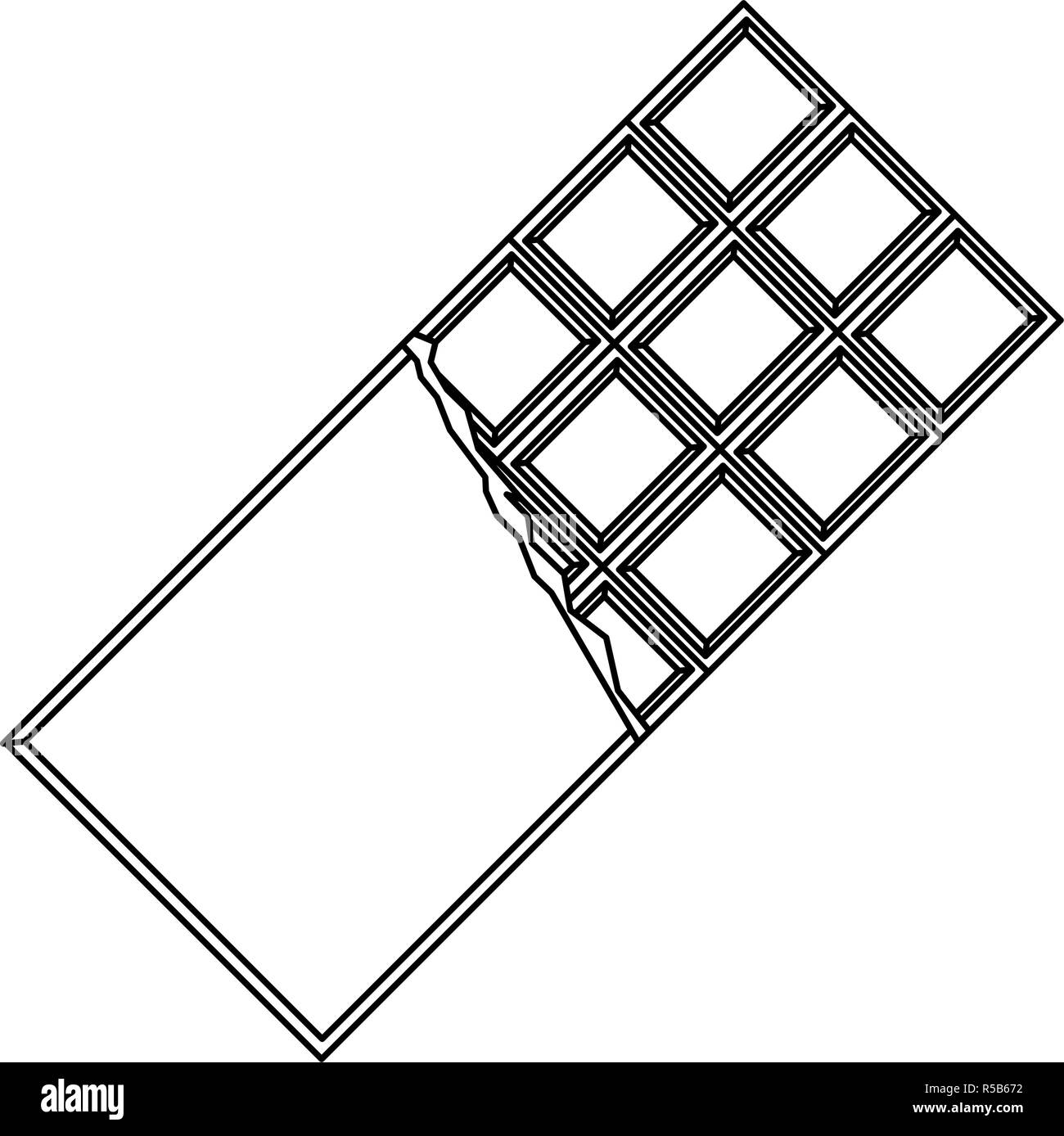 Delicious chocolate bar black and white Stock Vector Image & Art Alamy