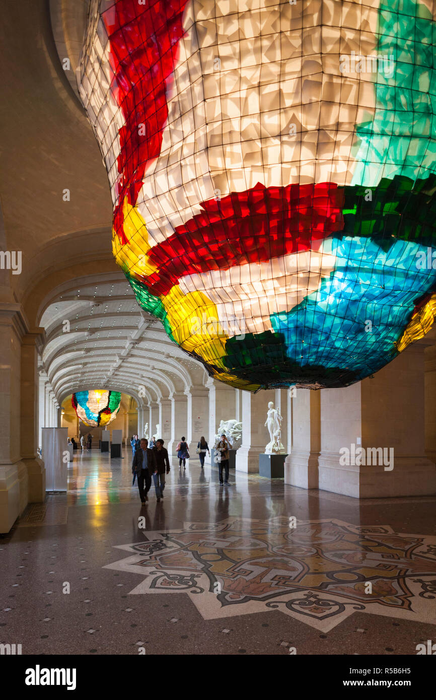 France, Nord-Pas de Calais Region, French Flanders Area, Lille, Palais des Beaux-Arts, art museum, Deux Sacs pour Lille lamps by Gaetano Pesce Stock Photo