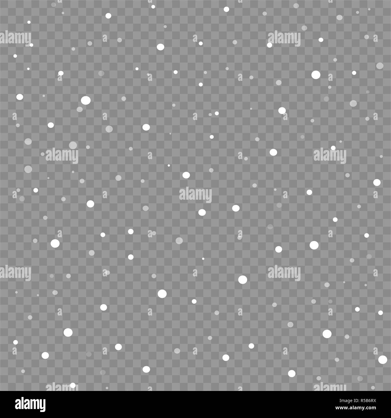 Vector seamless pattern with falling snow or snowflakes isolated on ...