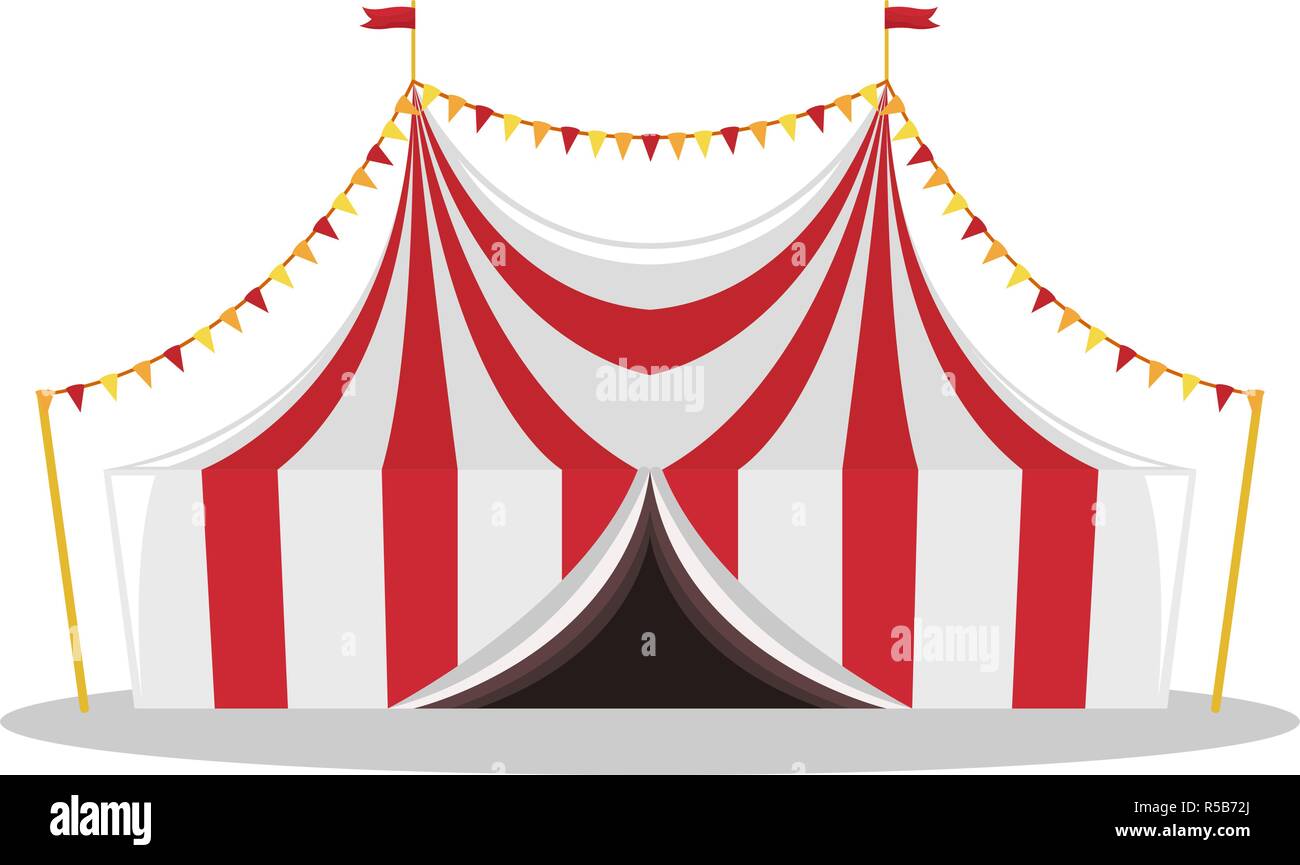 Flat illustration of a circus tent. Isolated illustration Stock Vector ...