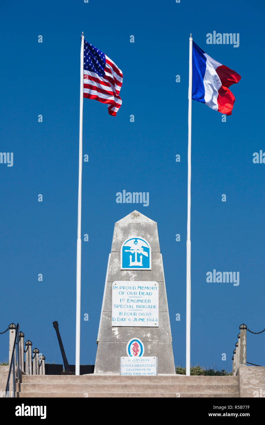 France, Normandy Region, Manche Department, D-Day Beaches Area, WW2-era D-Day invasion Utah Beach, Sainte Marie du Mont, Utah Beach memorial Stock Photo