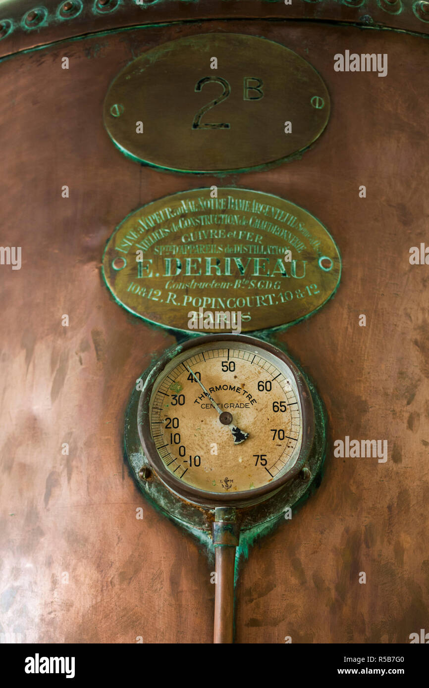 France, Normandy Region, Seine-Maritime Department, Fecamp, Palais Benedictine, museum and distillery of Benedictine liqeur, detail of copper boiler Stock Photo