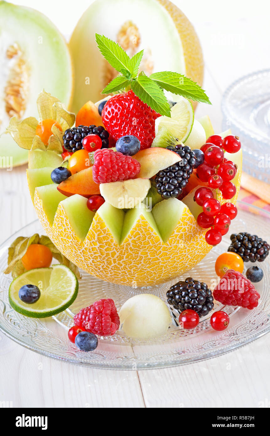 Melon salad with lime hi-res stock photography and images - Alamy