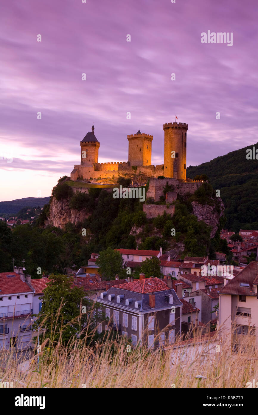 Foix Castle, Foix, Ariege, Pyrenees, France Stock Photo