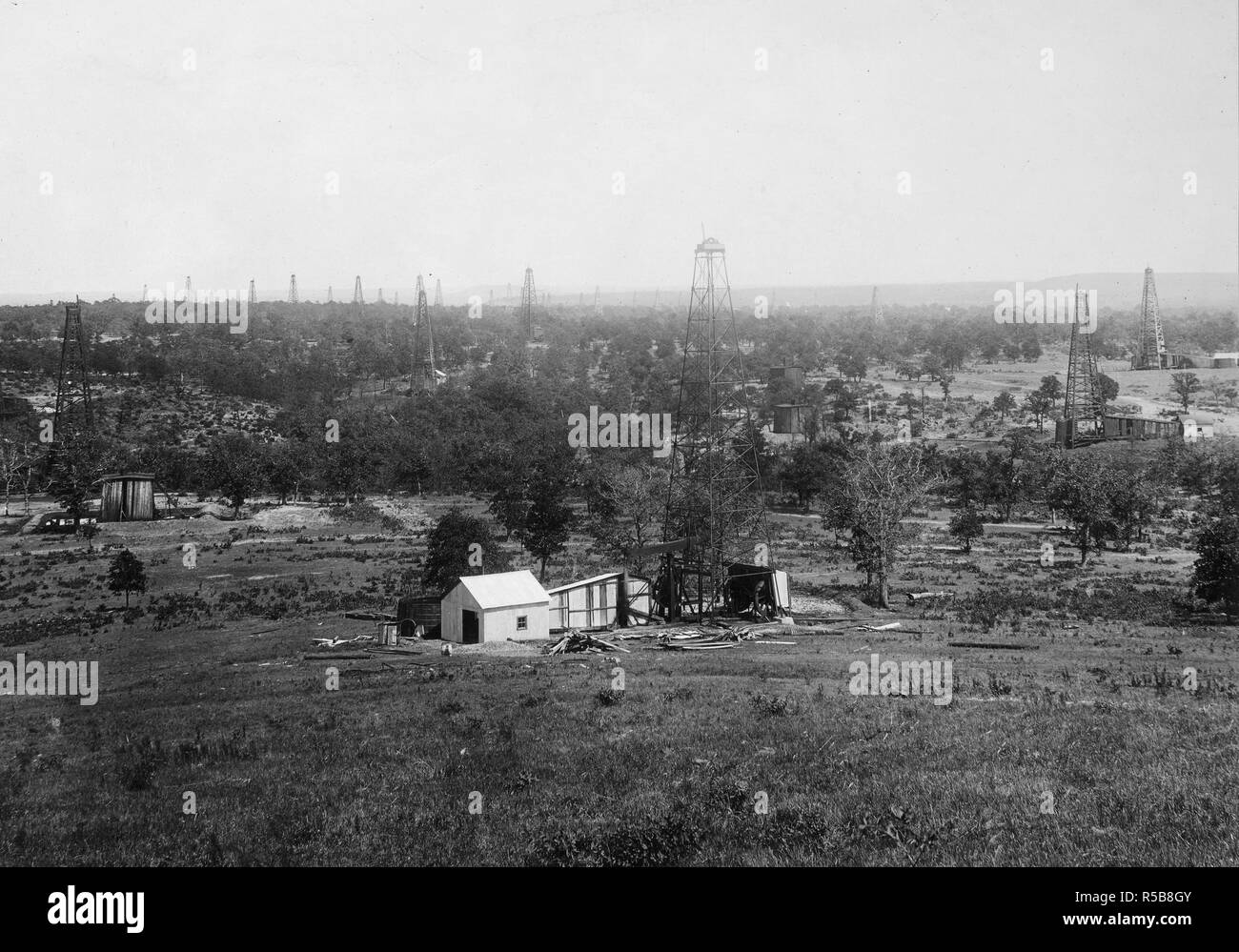OIL AND GASOLINE FIELDS OF OKLAHOMA. Osage Hominy ca. 19181919 Stock