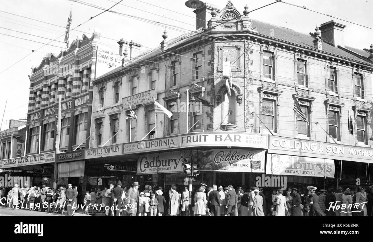 Liverpool street in Hobart, Tasmania, Australia - possibly early 1900s, Mandatory Photo Credit: TAHO Stock Photo