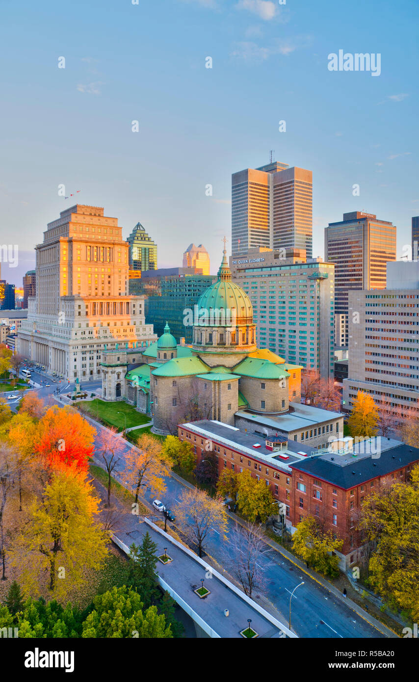 Canada, Quebec, Montreal, Place du Canada and Dorchester Square