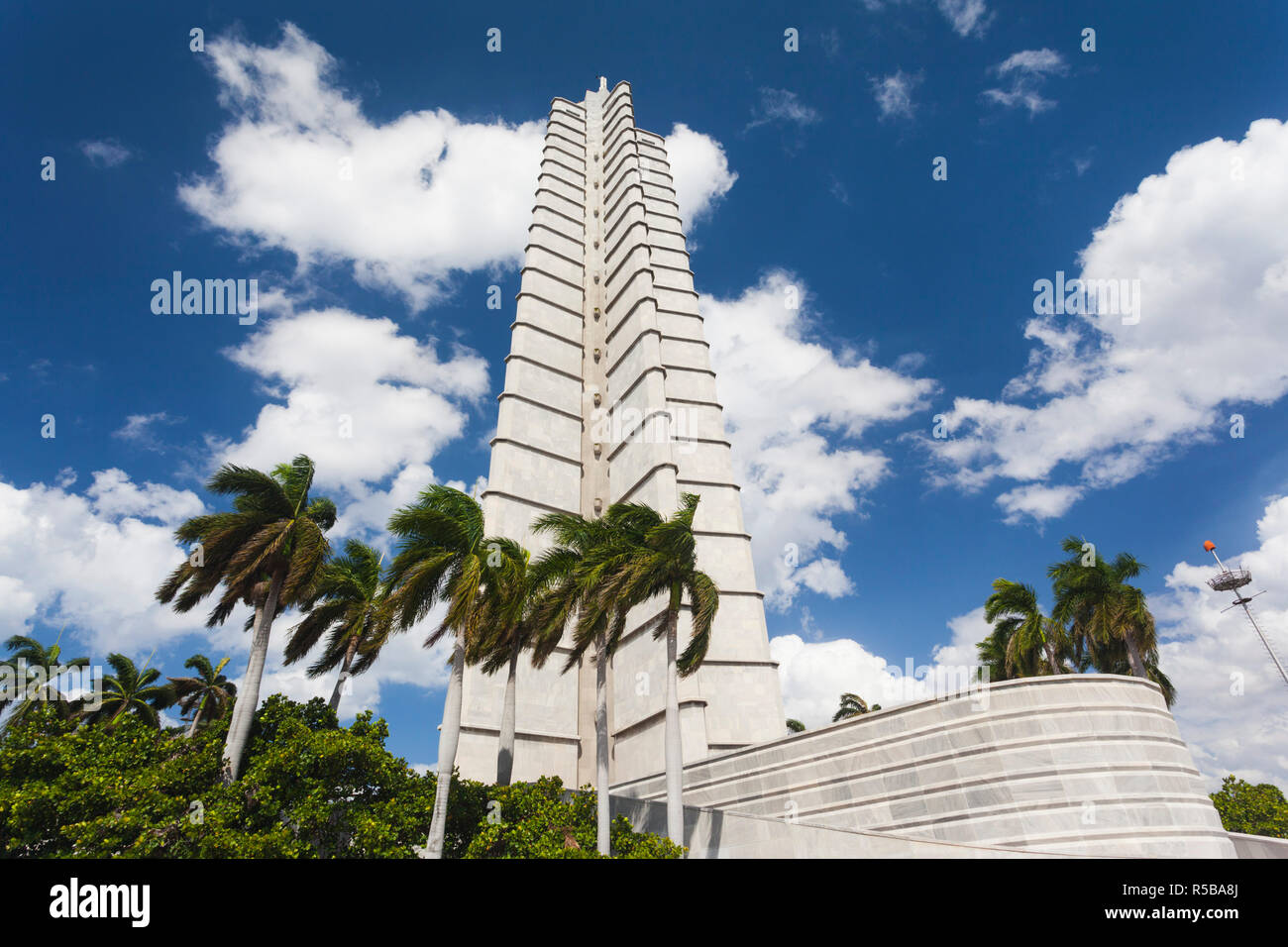 Cuba, Havana, Vedado, Plaza de la Revolucion, Jose Marti Monument Stock Photo