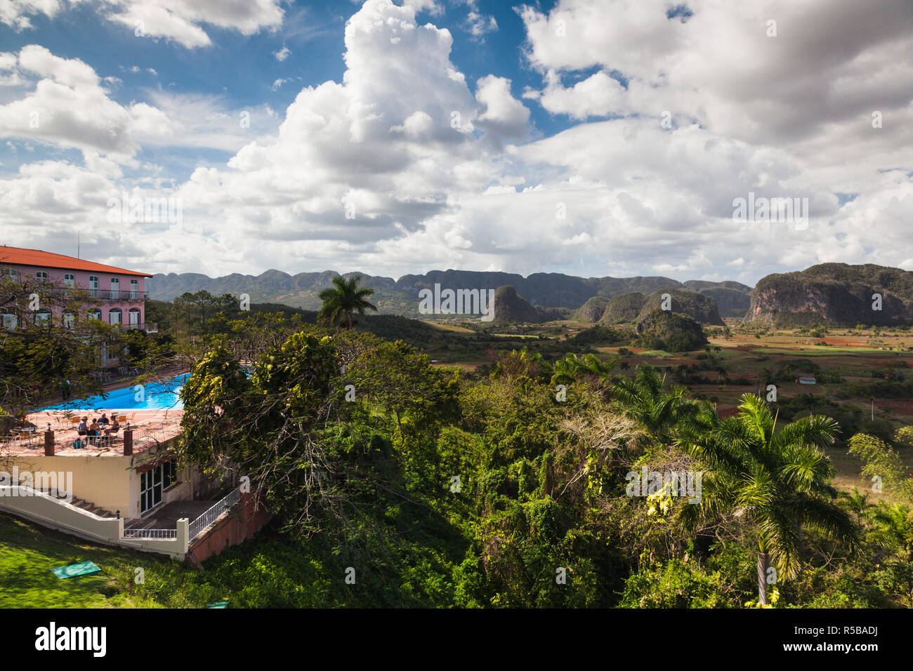 Cuba, Pinar del Rio Province, Vinales, Vinales Valley, Hotel los Jazmines Stock Photo