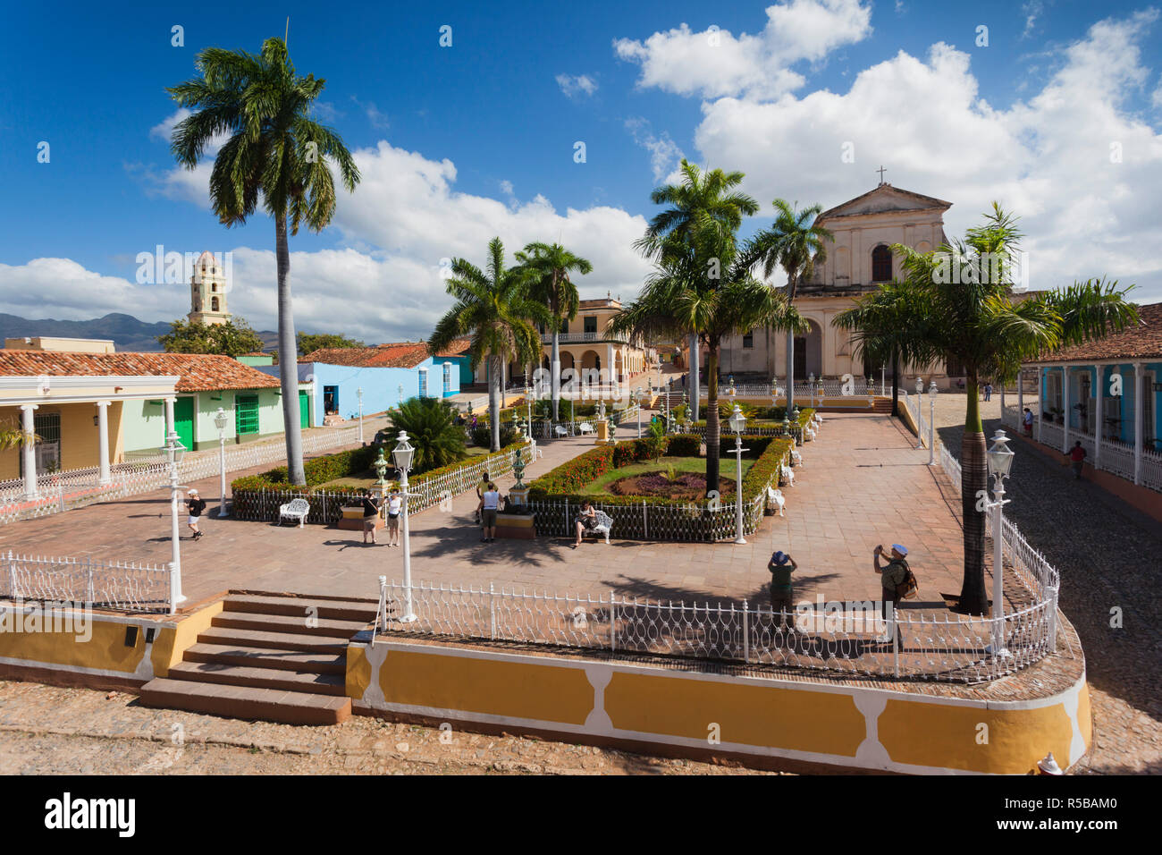 Cuba, Sancti Spiritus Province, Trinidad, Plaza Mayor Stock Photo