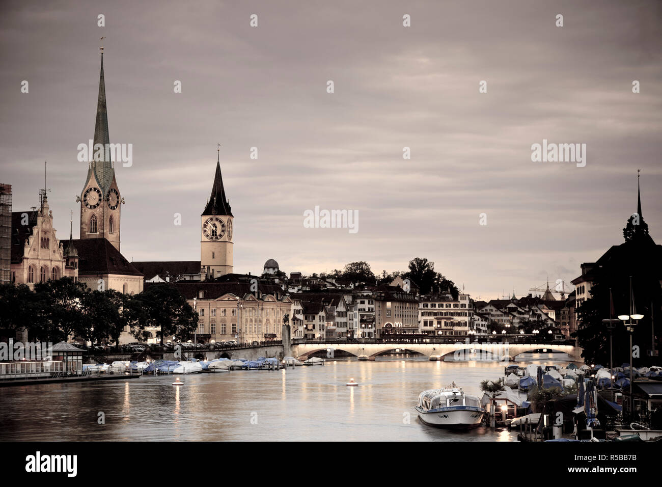 Switzerland, Zurich, Old town and Limmat River Stock Photo