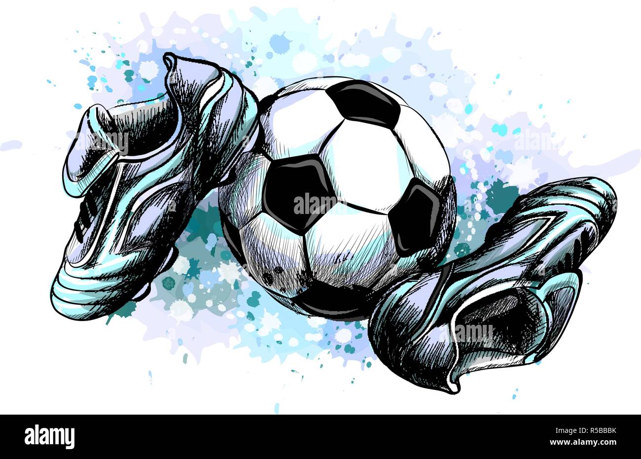 soccer boots and ball