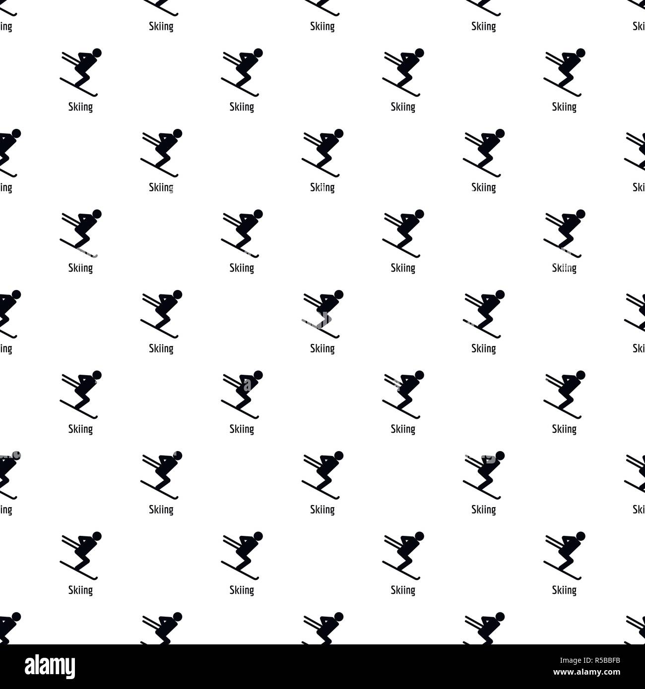 Skiing pattern seamless vector repeat geometric for any web design Stock Vector