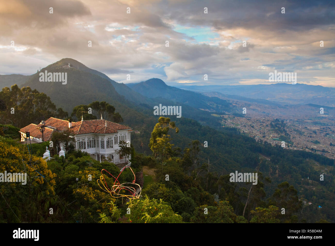Colombia, Bogota, Cerro de Monserrate, Restaurant on Monserrate Peak Stock Photo