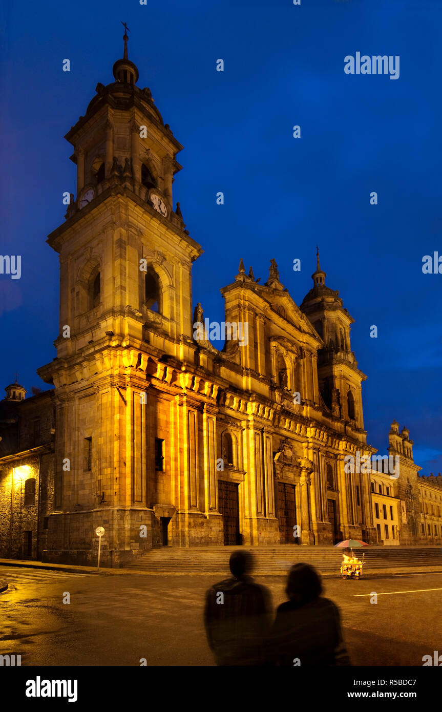 Colombia, Bogota, Catedral Primada, Metropolitan Cathedral Basilica of the Immaculate Conception, Plaza de Bolivar, Neoclassical Style, Bogota's Largest Church Stock Photo
