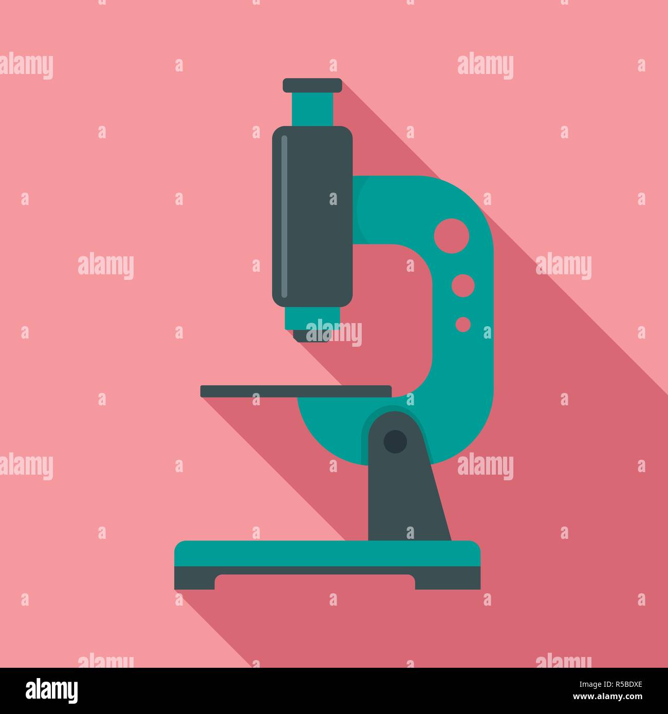 Science microscope icon. Flat illustration of science microscope vector ...